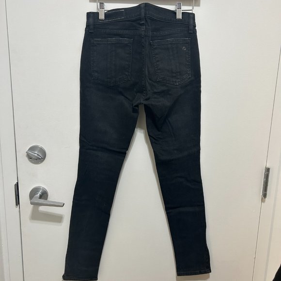 Rag & Bone Distressed Zipper Skinny Jean - dark grey - size 28 - Picture 2 of 2